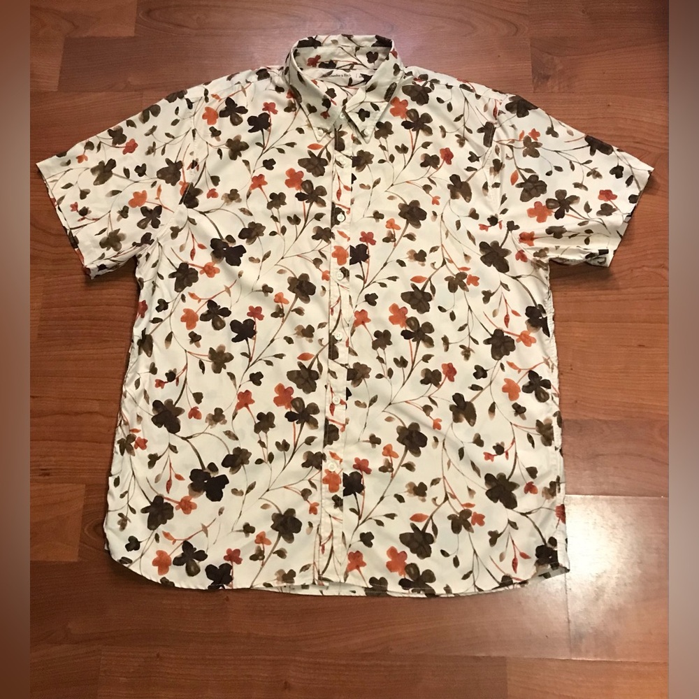 ABERCROMBIE & FITCH Mens Floral casual short sleeve shirt